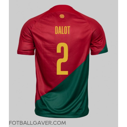 Portugal Diogo Dalot #2 Fotballklær Hjemmedrakt VM 2022 Kortermet